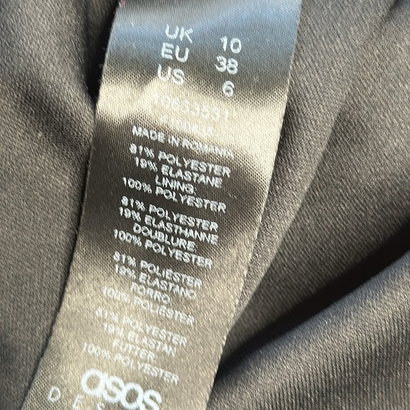 ASOS DESIGN | Dobby Mesh, Puffy Sleeve, Faux Wrap, Dress in Black - Picture 10 of 13